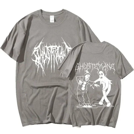 Men Women Print T-Shirt Fashion Hip Hop Metal Gothic Rock T Shirt Loose Streetwear Summer Loose Sport T Shirt Y2K Short Sleeve