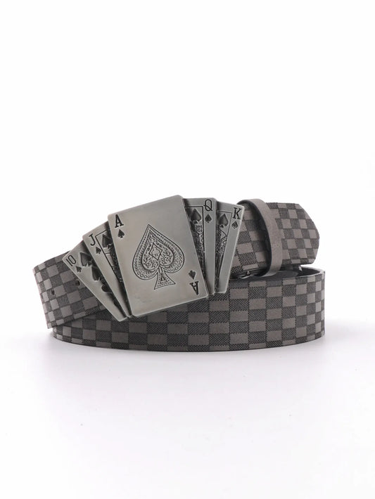 A Men'S and Women'S Casual Retro Belt Western Style! PU Leather Belt with Metal Buckle, Suitable for Daily Work Wear
